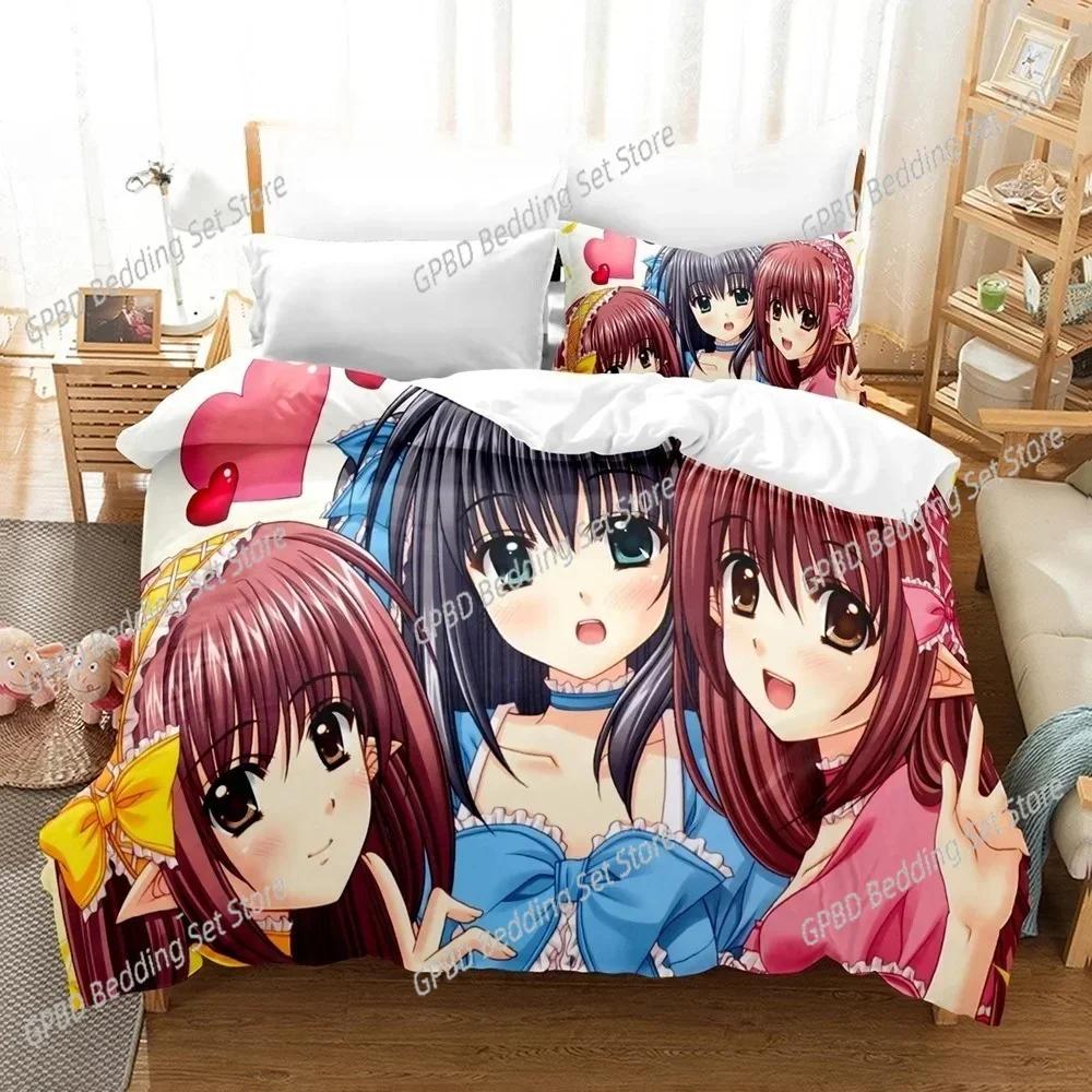 Luxury New 3D Print Kawaii Girls Yae Sakura (Shuffle!) Bedding Set Cartoon Anime Adult Kid Bedroom Duvetcover Sets