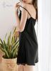 Sexy Slip Babydoll Lingerie Camisole Dress Chest Padded Temptation Underwear Silk Inner Plain Room Wear Women Adults [Mqyzhx] (L, Black)