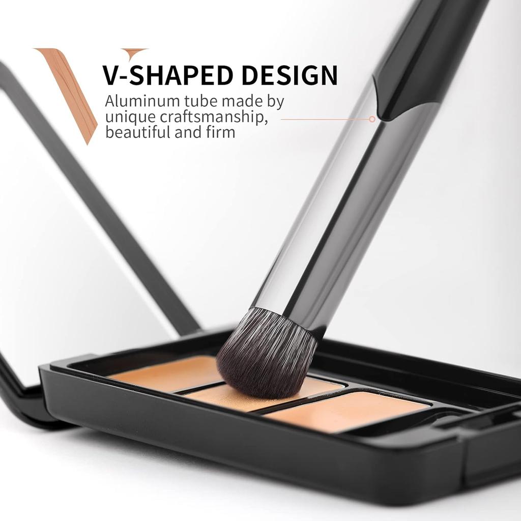 DUcare Concealer Brush Under Eye  Angled Small Nose Contour Brush, Mini Thin Slanted Foundation Face Eyebrow Eyes, Liquid Cream Blending