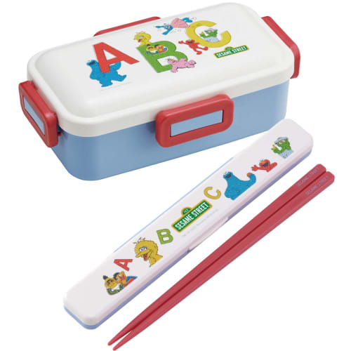 Skater Chopsticks and Chopstick Case Set, 18cm, Antibacterial, Sesame Street Design, Made In Japan, ABC3AG-A