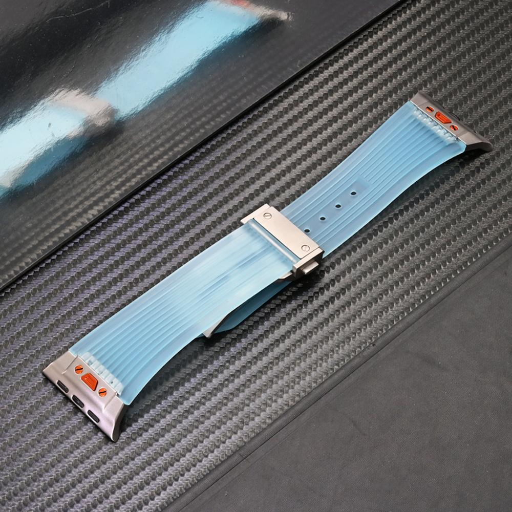 

Transparent Rubber Band For Apple Watch Ultra 2 49mm 45mm 44mm 42mm Soft Strap For iWatch Series 9 8 7 6 5 4 se Bracelet Correa 42mm 44mm 45mm 49mm