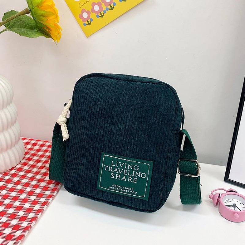 New retro versatile corduroy women's bag corduroy cloth bag striped shoulder messenger bag