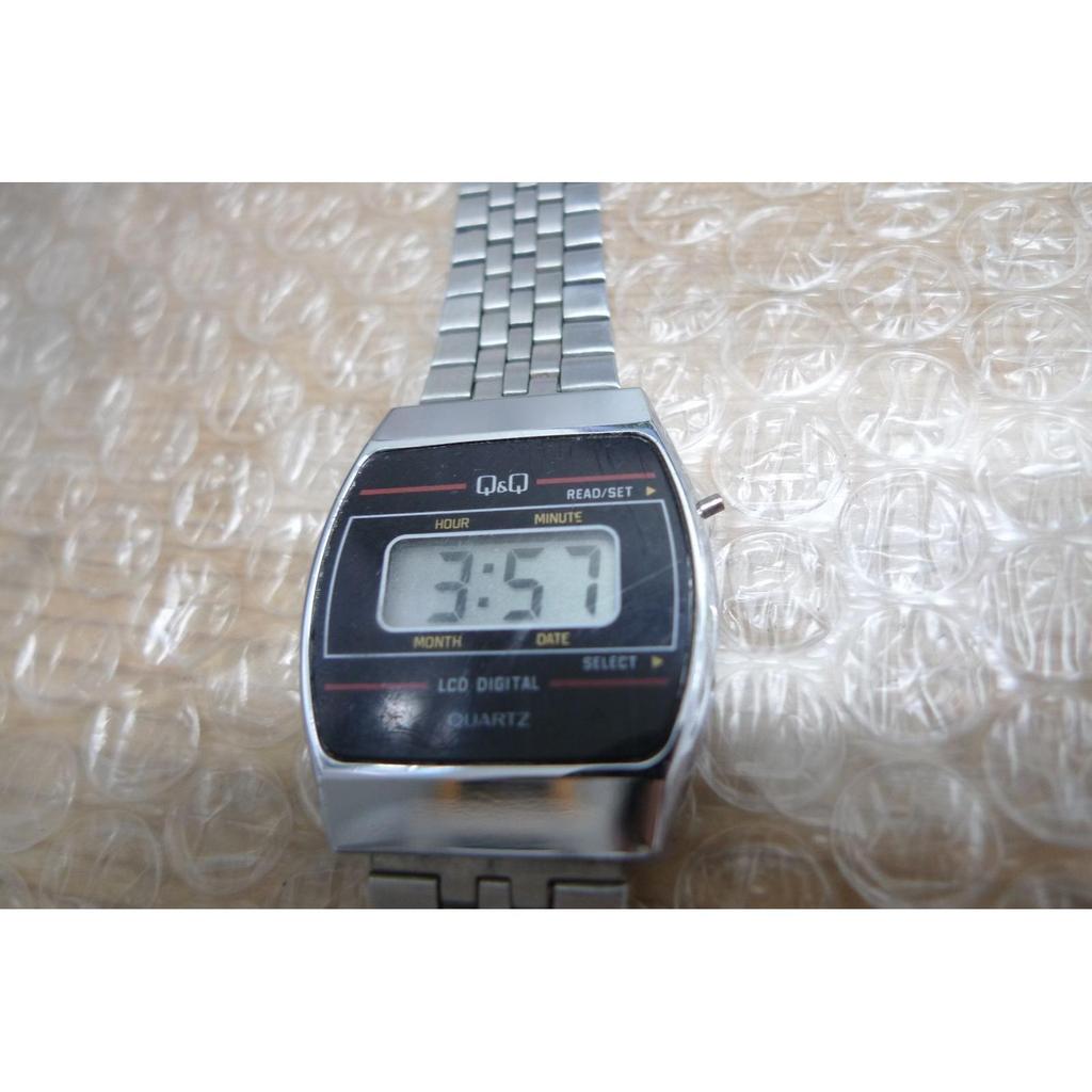 Used Q&Q Digital Watch Stainless Steel Management p1201 (tk)