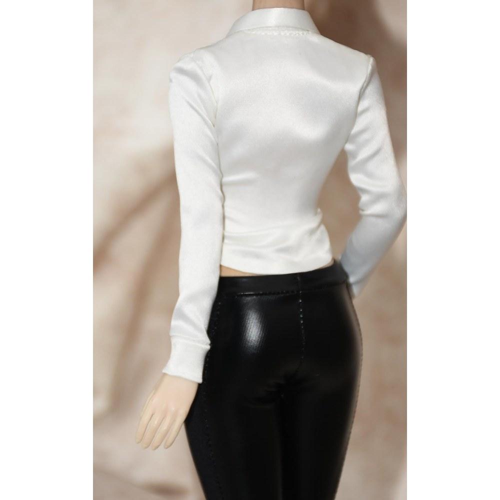 TOYBARJAPAN 1/6 Action Figure Accessory Female College Student OL Office Lady Secretary Style White Long Sleeve Tight Shirt (Body and Head Not