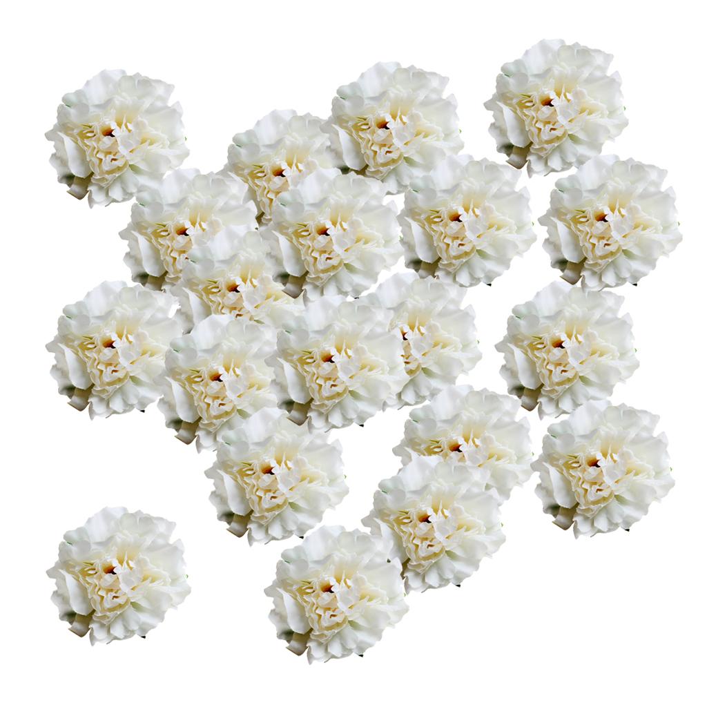20 Piece Silk Artificial Flowers Rose Heads Fabric Roses Decorative Flower Wedding Party