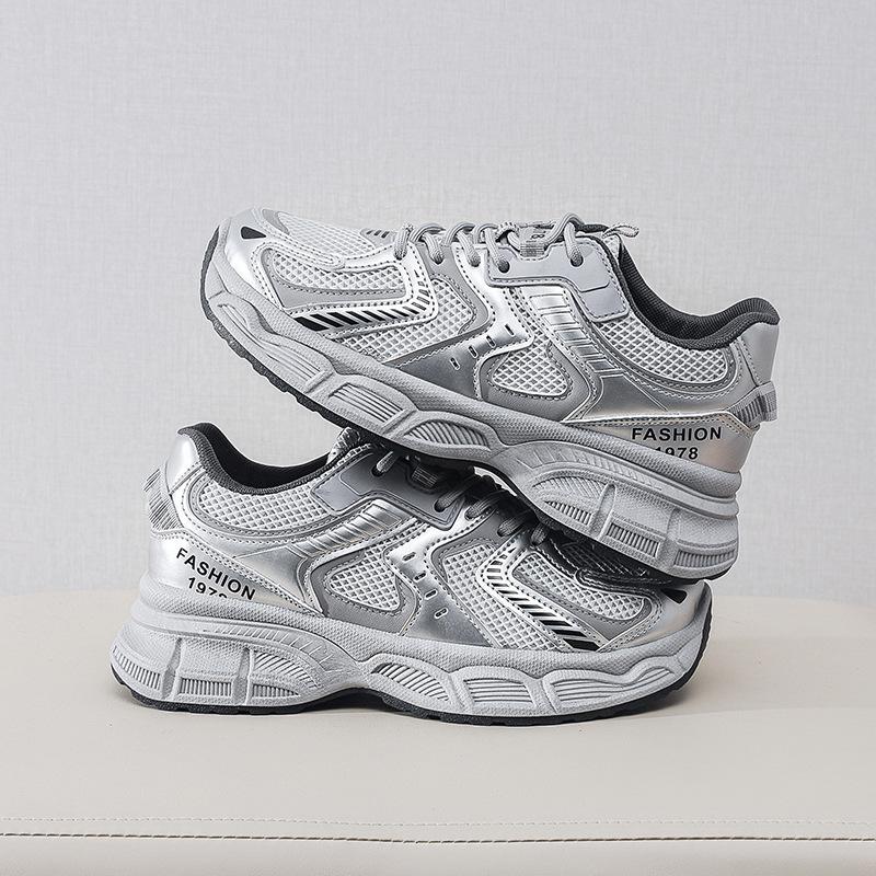 Sports Dad Shoes Women's 2024 Autumn New Versatile Student Korean Version of Thick-soled Casual Breathable Running Shoes Women