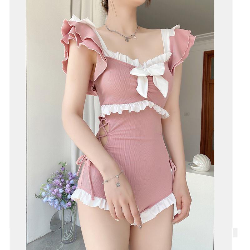 Korean Style Women s Cute Slimming One-Piece Swimsuit, Conservative Tummy-Covering Design, 2026 New Holiday Swimwear XL