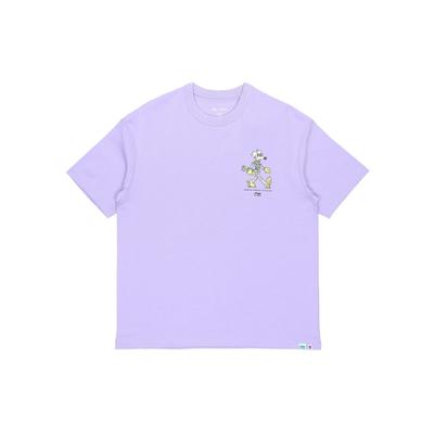Li Ning X Steven Harrington Collaboration Cartoon Print Loose Fit Crew Neck T-Shirt Men Tops Purple AHSR937-4