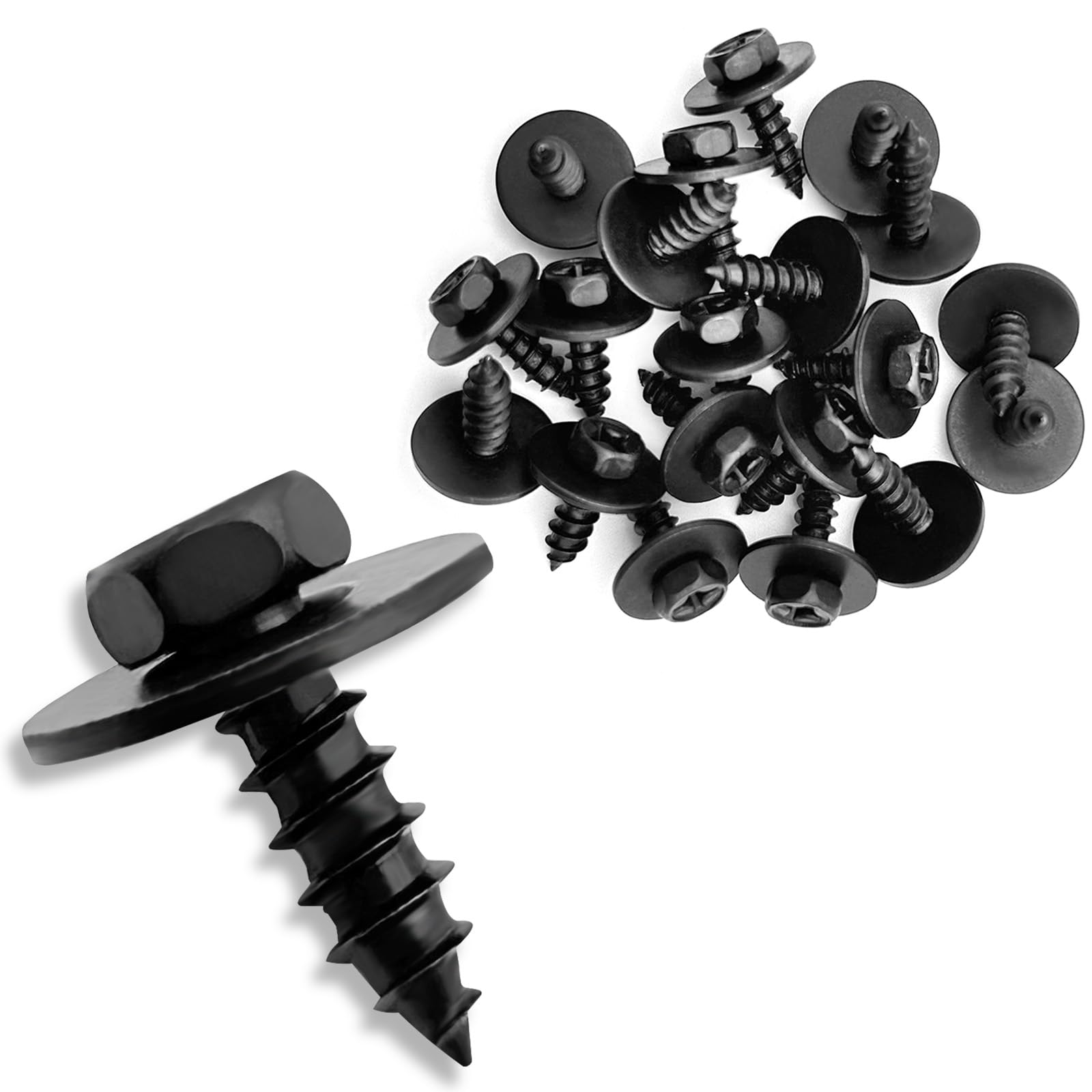 

20 шт. Винт подкрылка, винт бампера, брызговик, винт колесных арок, совместимый с Lexus Toyota Camry Corolla Highlander, болты, болты, RAV4, ES, GS, LS, чёрный