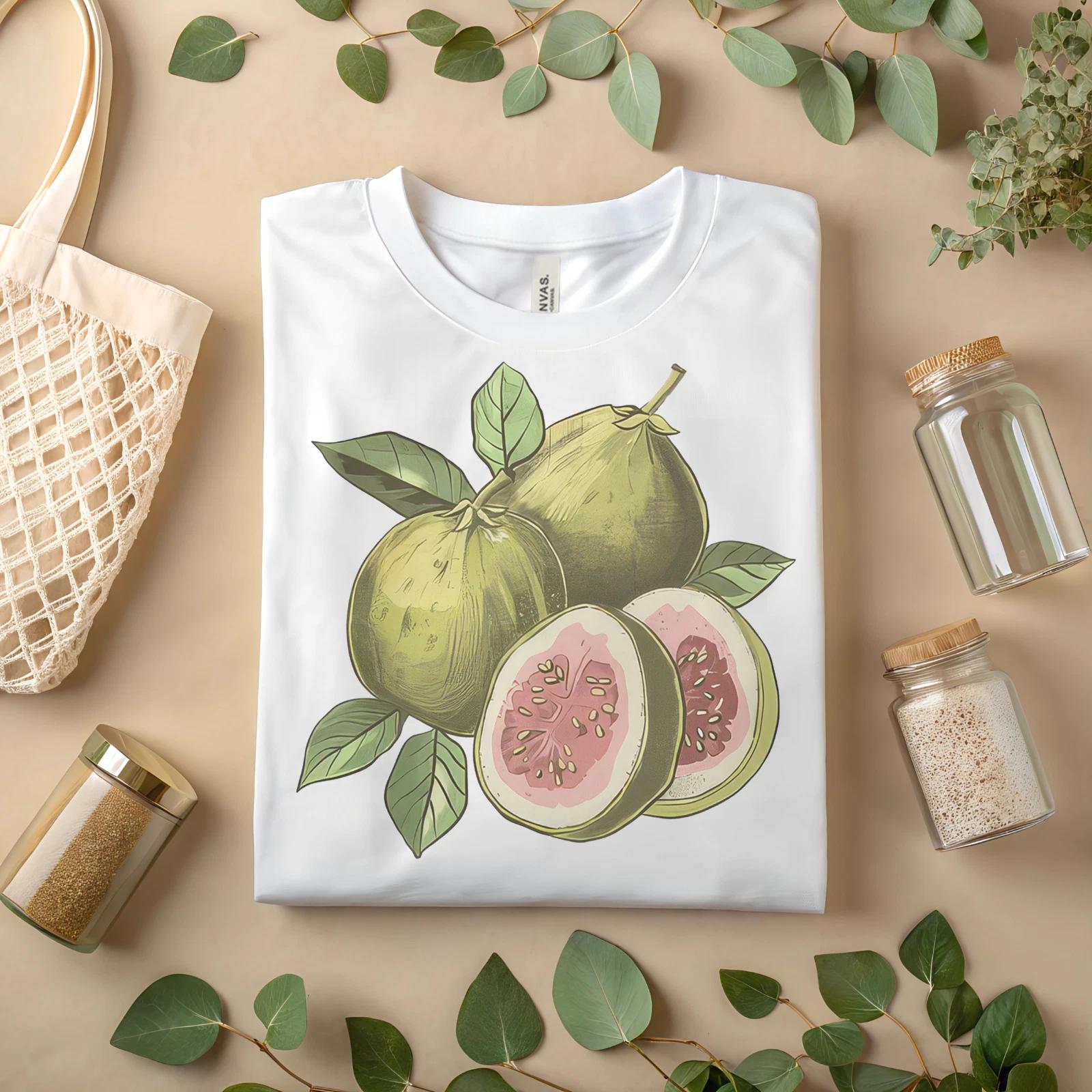 

Guava Fruit T-Shirt – Tropical Guava Graphic Tee, Summer Vacation Beach A136 L