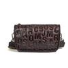 Johnature Retro Dámská taška z pravé kůže s ražbou písmen Všestranná široká ramenní popruh Ramenní crossbody taška