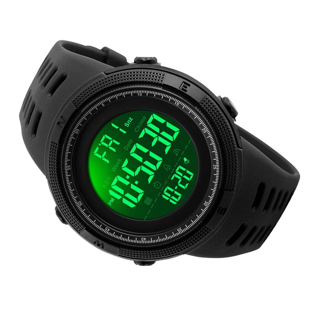 Men Digital Watch 50M Water Proof LED Backlight Sports Watch Stopwatch Countdown Alarm Clock Function Built In Battery