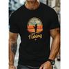 Casual Summer T-Shirt for Larger Men Featuring a Minimalist Fishing Design, Perfect for Everyday Wear, Plus Size