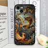 Stylish Chinese Style Golden Dragon Printed Phone Case for Samsung Galaxy S25 S24 S24+ S23 Ultra S22 Plus S21 FE S20 Hard Cover
