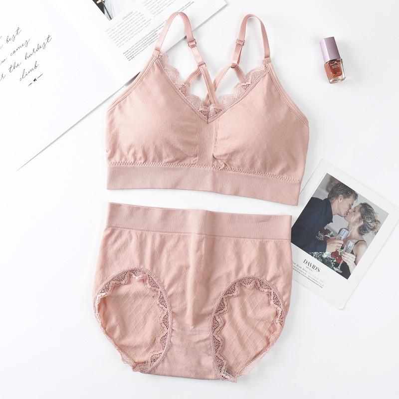 

Нижнее белье для девочек, красивые бретели на спине, завернутая грудь, сексуальный бюстгальтер, топ без рукавов, один размер XL розовый