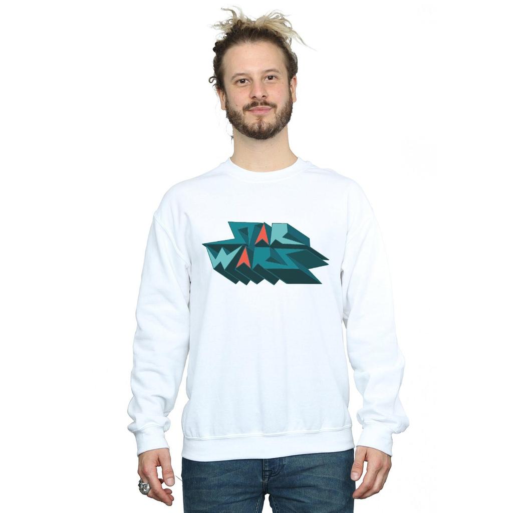 STAR WARS Mens Edgy Block Logo Sweatshirt