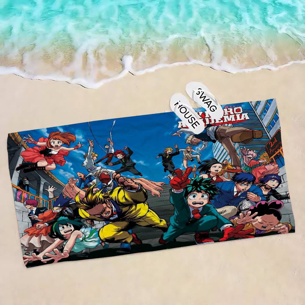 Anime M-My Hero Academia Microfiber Printed Beach Towel Mountain Climbing Yoga Beach Swimming Running Absorbent Soft Towel