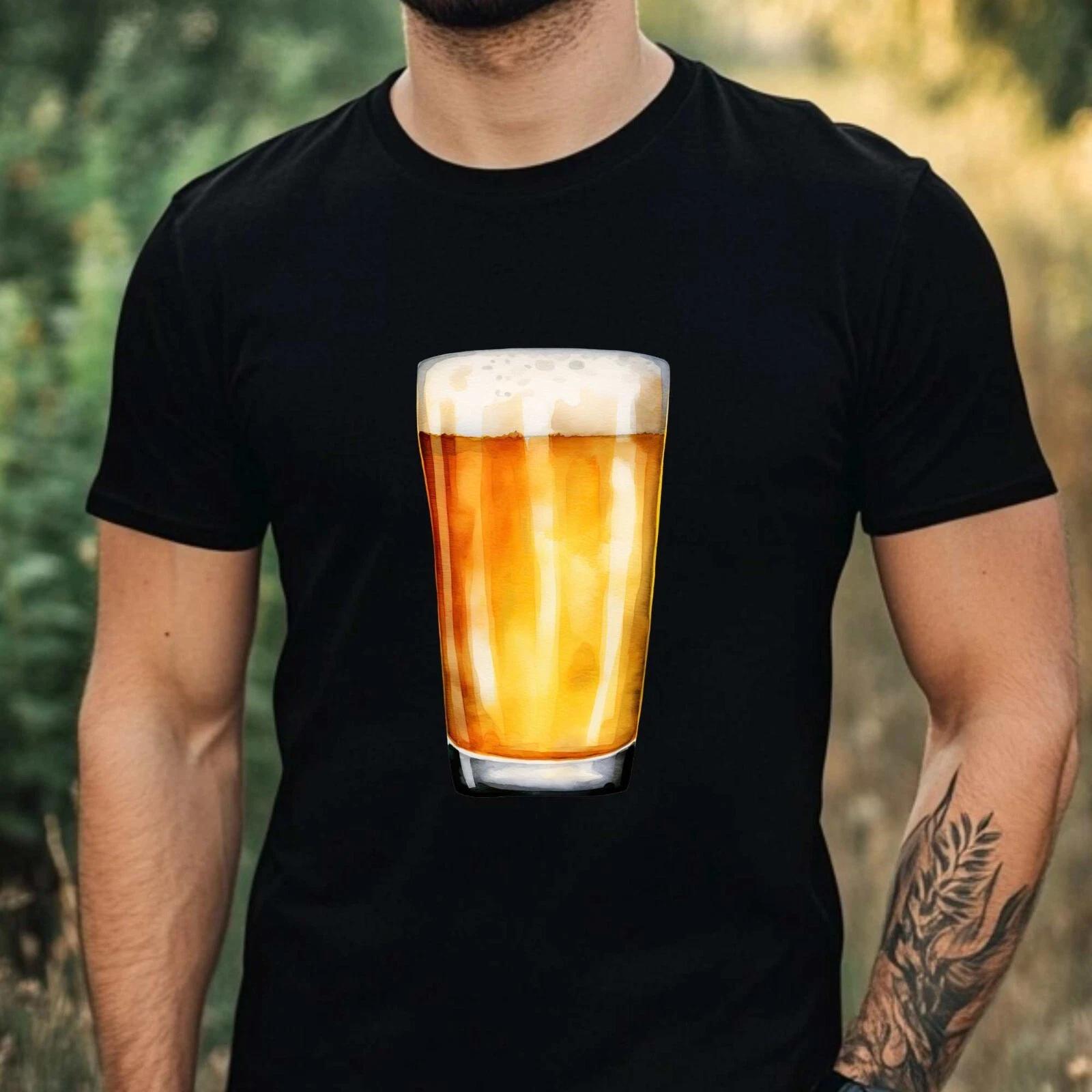 T-Shirt Herren Aquarell Bier Motiv Baumwolle Größe XS bis 5XL M