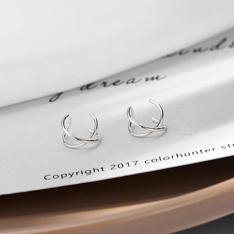 

Корейские женские двухслойные серьги-клипсы, модные милые и свежие серьги