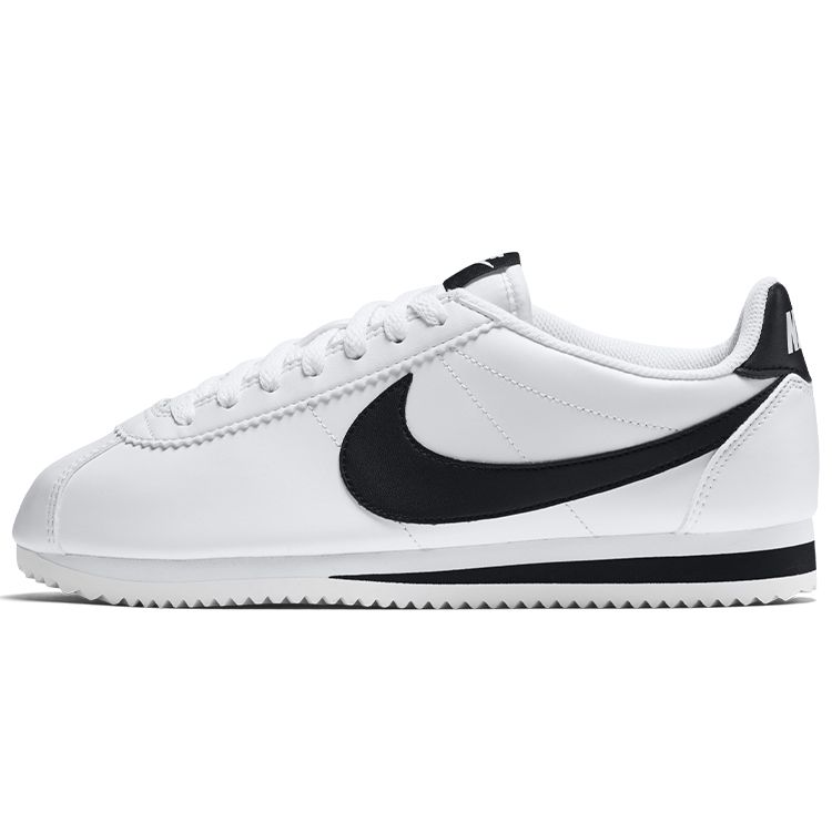

Nike Classic Cortez Leather White Black Женские кроссовки Черно-белые 807471-101