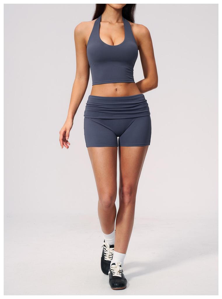 Canotta da Yoga da Donna Scollo a V Asciugatura Rapida con Scollo all'Americana, Imbottiture sul Petto e Spalline Posteriori alla Moda - Modello 5529