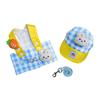 Puppy Summer 3 Piece Outfit Set Adjustable Pet Sun Hat Harness And Leash Set with Cartoon Plush Decor for Cats And Small Medium Dogs
