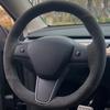 For Tesla Model 3 2017 2018   Hand-Stitched Black  Leather Suede Car Steering Wheel Cover