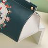 Limited Edition Christmas Printed Tissue Box Flat Mouth PU Leather Paper Box Household Accessory Christmas Style