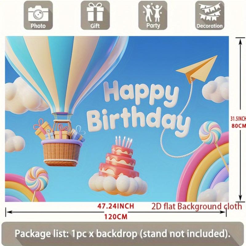 Birthday Party Backdrop Polyester Banner Photo Booth Decoration 85