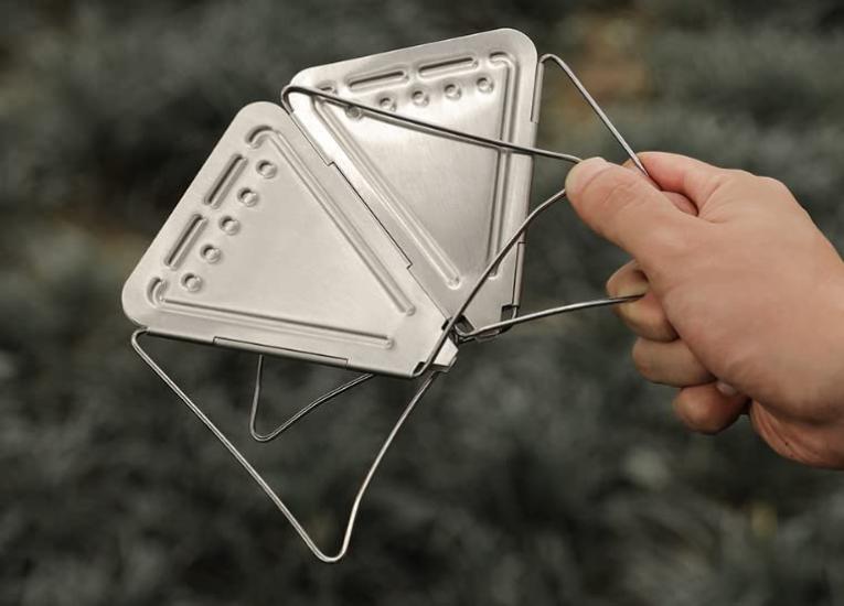 Karokkaku Folding Coffee Dripper, Perfect for Outdoor Activities, Fresh Brewing, Camping, Hiking, Cooking, Solo Camping, Stainless Steel, Portable