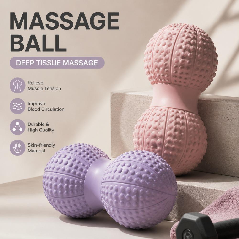 TPE Massage Ball Dual Balls Design Yoga Ball Double Peanut Ball  Muscle Relief