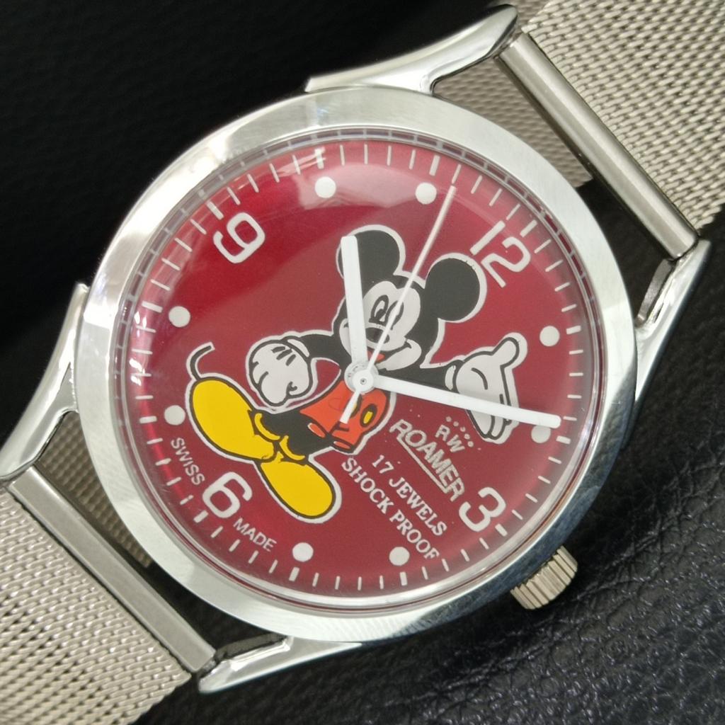 

HAND-WINDING VINTAGE SWISS MENS REFURBISHED RED COLOR DIAL WATCH a707220-1