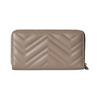 Gucci GG Marmont Light Gold Hardware Zipper Closure Leather Wallet Women's Taupe