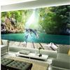 Modern Dolphin Swimming Wallpaper Sea Scenery Wall Mural Living Room Sofa Background Wall Mural Wallpaper