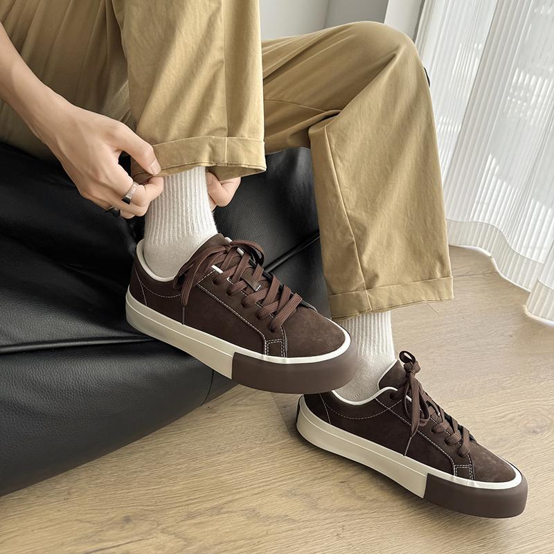 Leather Casual Shoes Lace-up High Quality Sneakers All-match Waking Shoes for Men Luxury Flats Design Business Shoes