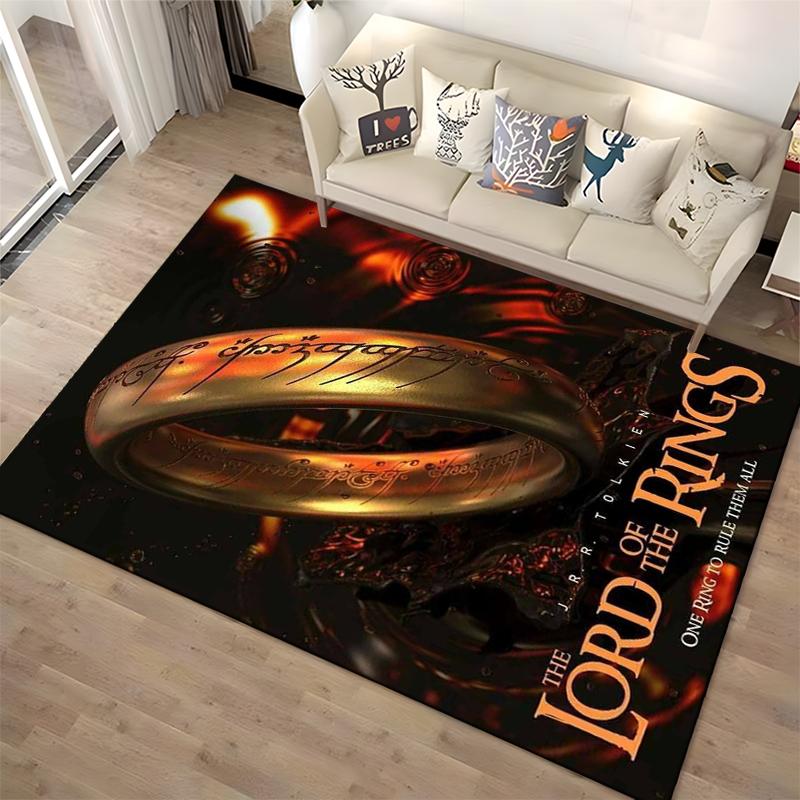 The Lord of the Rings patterned flannel non-slip rug, perfect for rooms, living rooms, home decor, and gifts