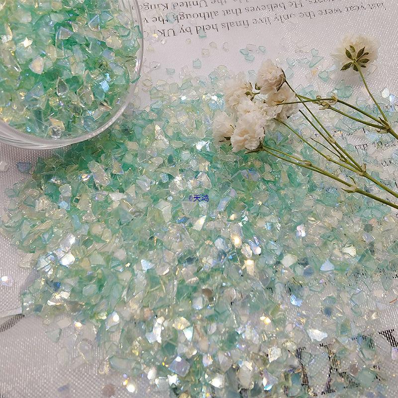 Handmade Iridescent Glass Shard Nail Art Decorations