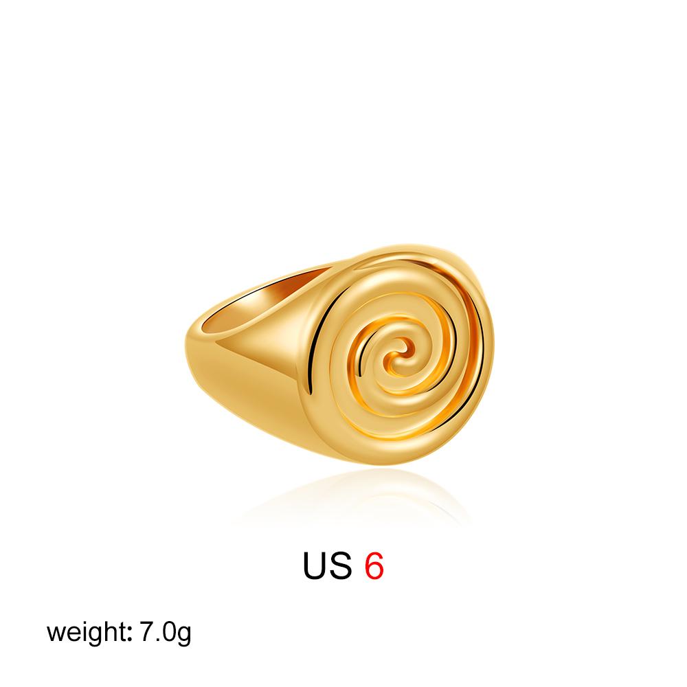 

Vintage Stainless Steel Conch Shell Spiral Twisted Chunky Open Ring Gold Plated Ocean Style Ring Summer Beach Holiday Jewelry