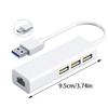 USB C/A Ethernet Adapter 3 Port USB RJ45 Networking Connector Easy Installation