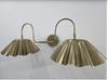 Mid Century 2 Metal Shade Wall Sconce Raw Brass Wall Lamp Fixture