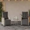 VidaXL Garden Reclining Chairs Set of 2 with Footrest Rattan 365246
