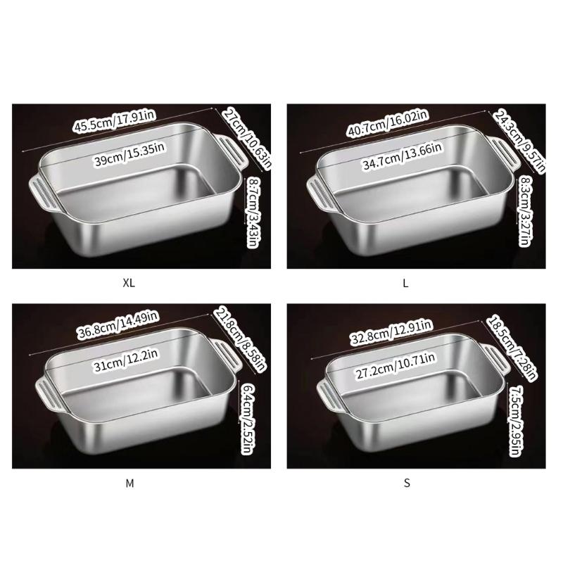 Cooking Tray Grilled Fish Plate StainIess Steel Roasting Plate Baking Tray Metal Food Tray Gift for Fish Enthusiasts