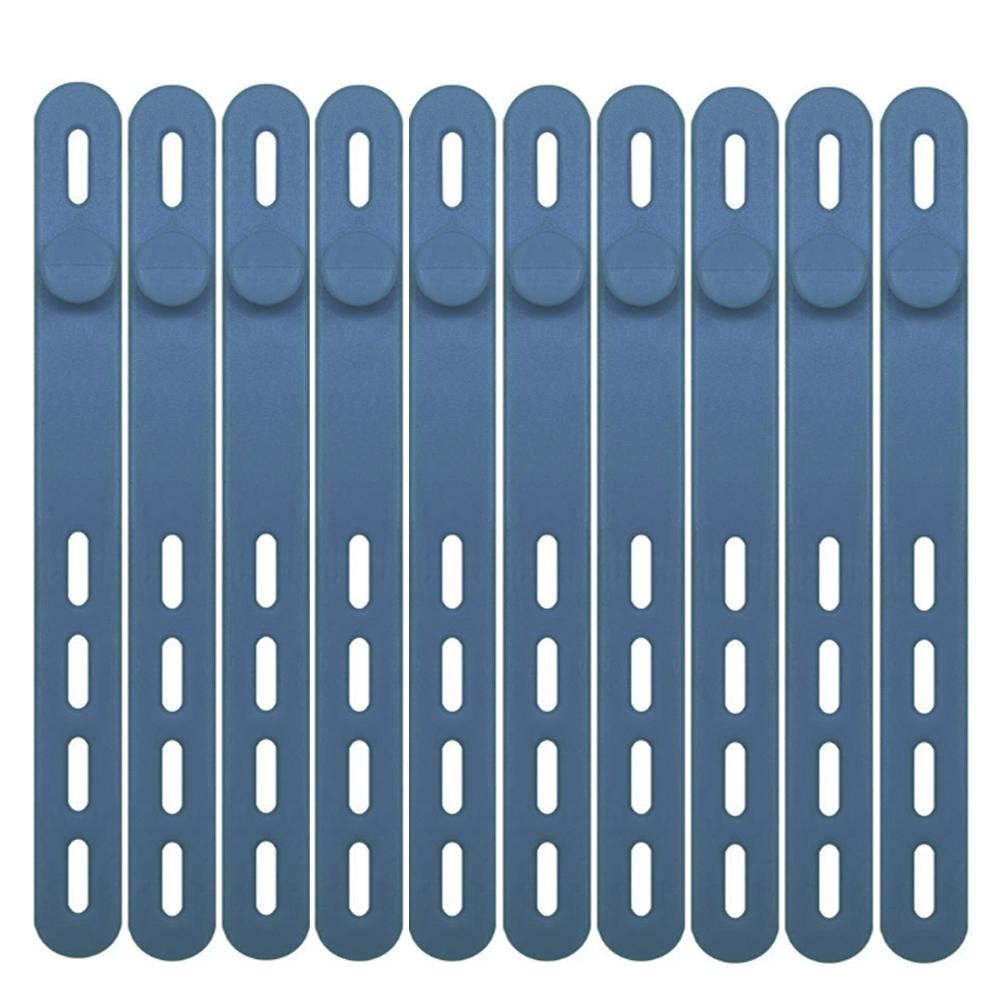 JCD 10pcs Silicone Cable Ties Assorted Color Reusable Heavy Duty Cable Organizer Management for Fastening Cords and Wires