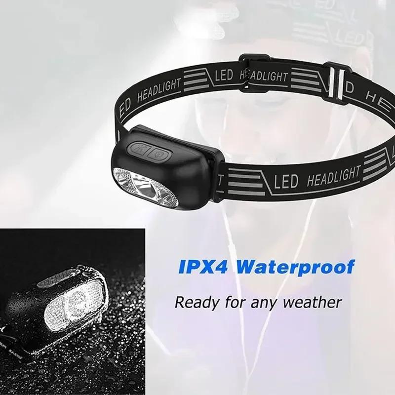 Strong Light Headlamp Portable LED Sensor Headlamp USB-C Rechargeable Head Flashlight Outdoor Camping Fishing Emergency Lantern