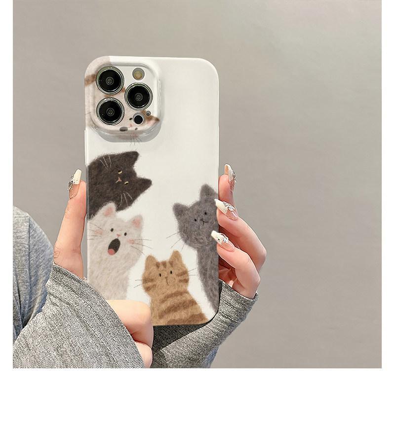 Five cats are suitable for Apple 17promax cartoon cute iPhone16Pro lens all-inclusive 15 new models