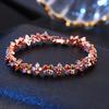 2026 European and American Style Jewelry Zircon Crystal Bracelet Women's Fashion Color Bracelet Girlfriend Muse Retro Style