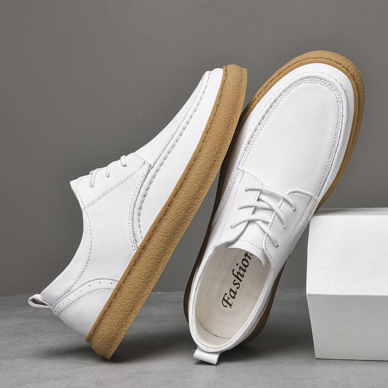 Chaussures en Cuir Décontractées Confortables et Tendance pour Hommes Sneakers de Marche de Loisir Légères Chaussures Vulcanisées pour Hommes Chaussures d'Extérieur Polyvalentes pour la Conduite