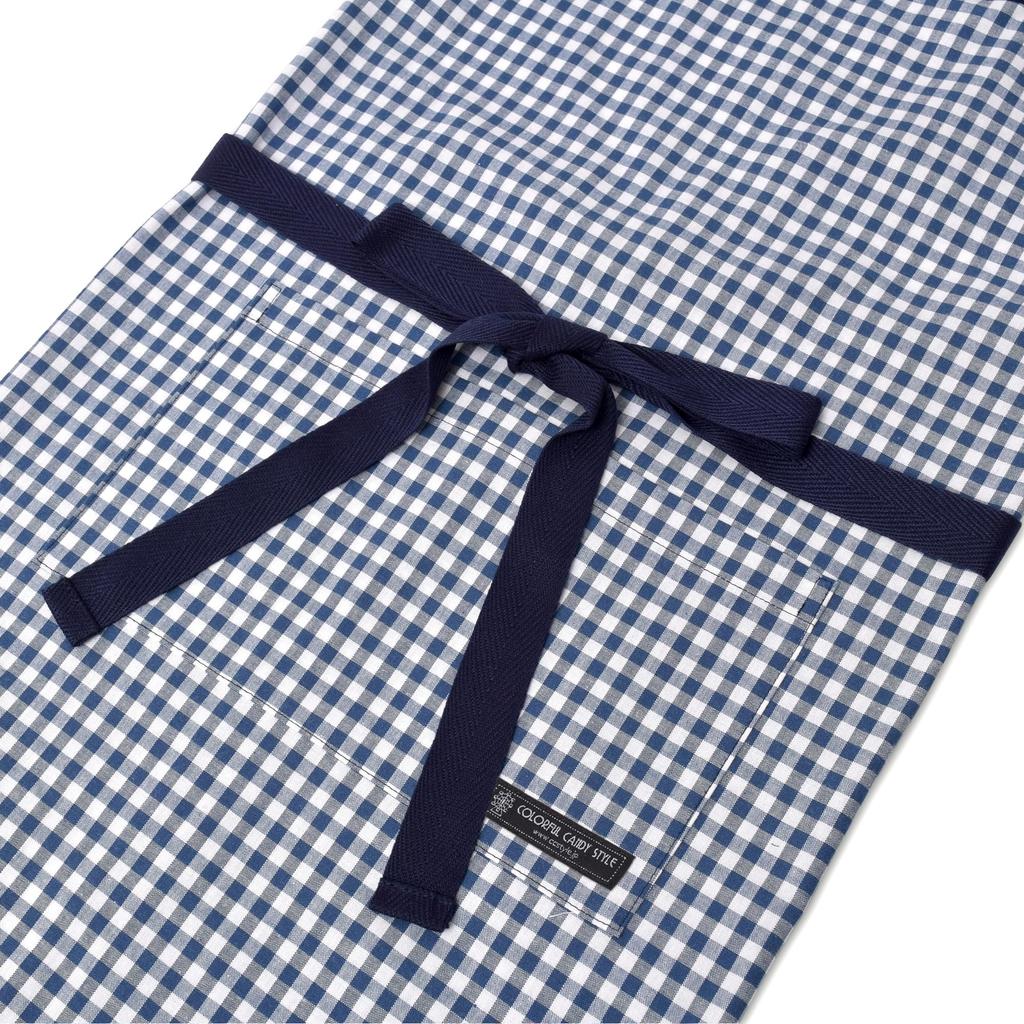 COLORFUL CANDY STYLE Set Drawstring Bag Gym Clothes Bag Apron Cooking Class Kitchen Helper Triangle Bandana Set Large Blue Elementary School