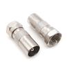 F Type Male Plug to RF Coax Male Plug Jack Coax Coaxial Connector Adapter