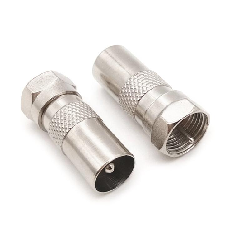 F Type Male Plug to RF Coax Male Plug Jack Coax Coaxial Connector Adapter